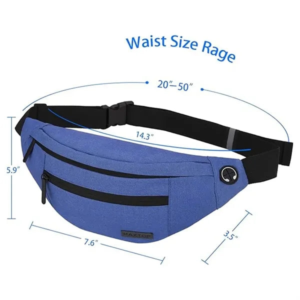 Large 4-Zipper Crossbody Fanny Pack