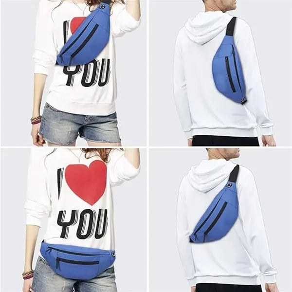 Large 4-Zipper Crossbody Fanny Pack