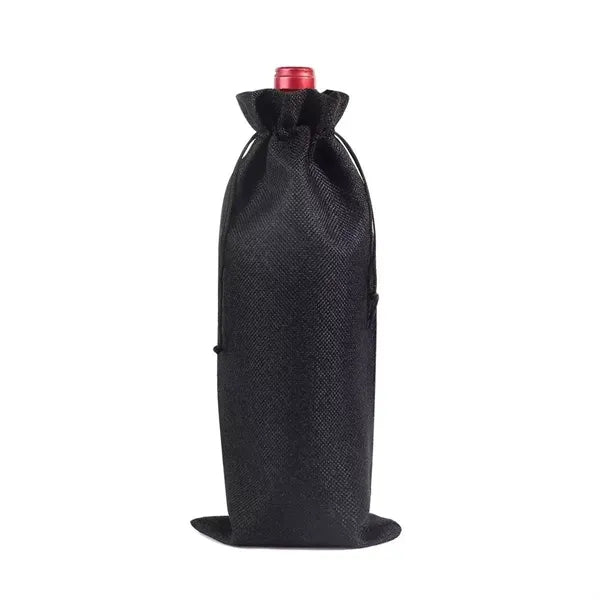 Burlap Wine Bottle Bag With Drawstring