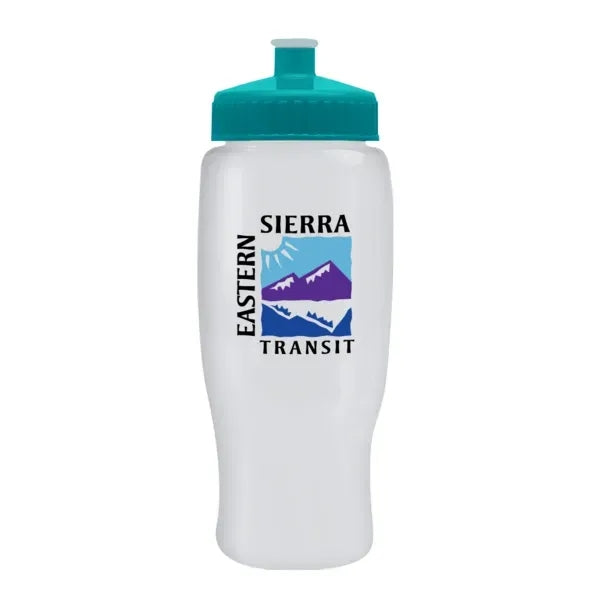 Pedal Pusher 27oz Recycled Transparent Contour Bottle w/Push
