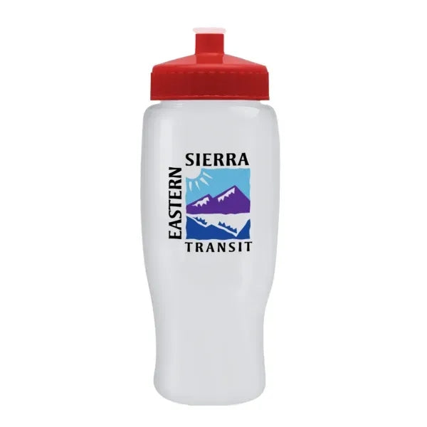 Pedal Pusher 27oz Recycled Transparent Contour Bottle w/Push
