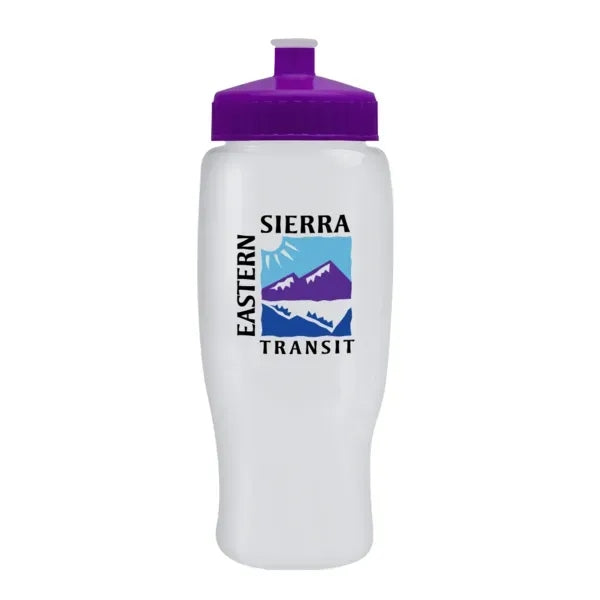 Pedal Pusher 27oz Recycled Transparent Contour Bottle w/Push