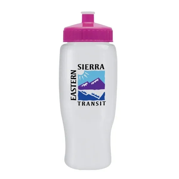 Pedal Pusher 27oz Recycled Transparent Contour Bottle w/Push