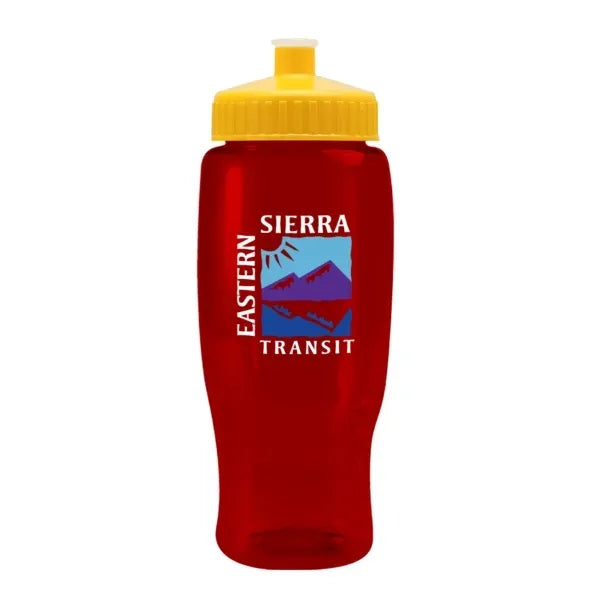 Pedal Pusher 27oz Recycled Transparent Contour Bottle w/Push
