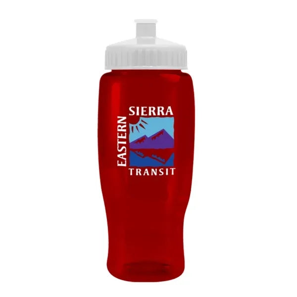 Pedal Pusher 27oz Recycled Transparent Contour Bottle w/Push
