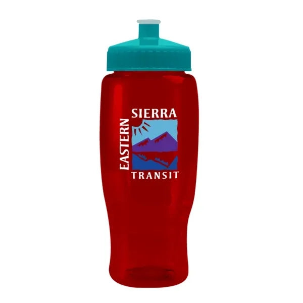 Pedal Pusher 27oz Recycled Transparent Contour Bottle w/Push