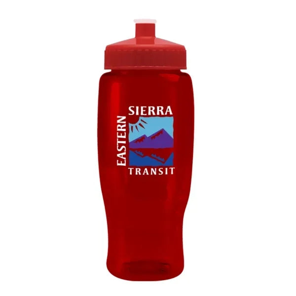 Pedal Pusher 27oz Recycled Transparent Contour Bottle w/Push