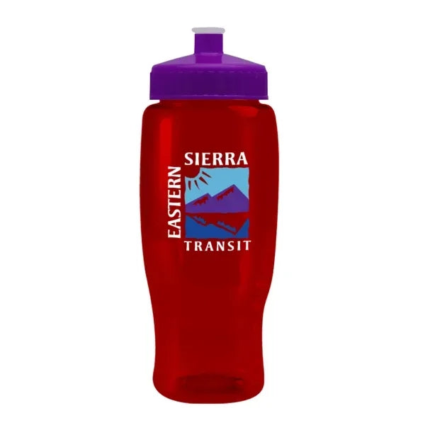 Pedal Pusher 27oz Recycled Transparent Contour Bottle w/Push