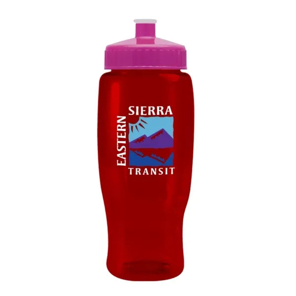 Pedal Pusher 27oz Recycled Transparent Contour Bottle w/Push