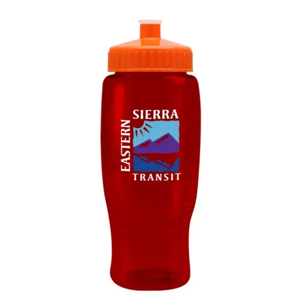 Pedal Pusher 27oz Recycled Transparent Contour Bottle w/Push