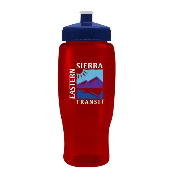 Pedal Pusher 27oz Recycled Transparent Contour Bottle w/Push