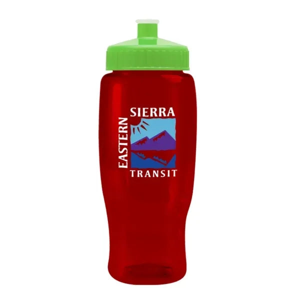 Pedal Pusher 27oz Recycled Transparent Contour Bottle w/Push