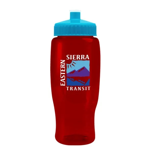 Pedal Pusher 27oz Recycled Transparent Contour Bottle w/Push