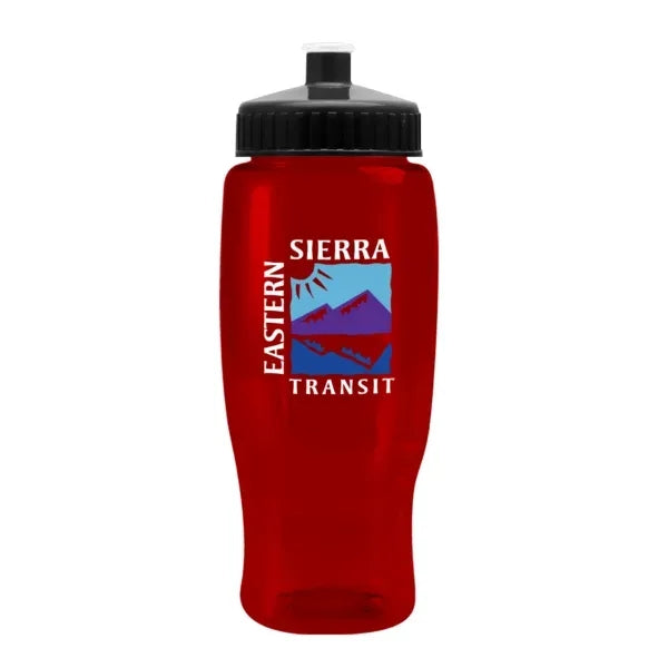 Pedal Pusher 27oz Recycled Transparent Contour Bottle w/Push