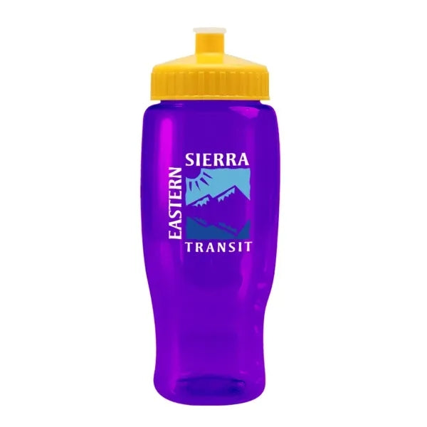 Pedal Pusher 27oz Recycled Transparent Contour Bottle w/Push