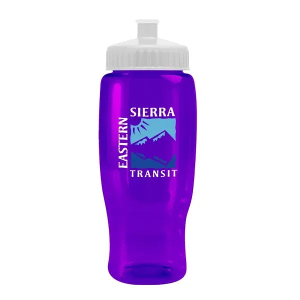 Pedal Pusher 27oz Recycled Transparent Contour Bottle w/Push