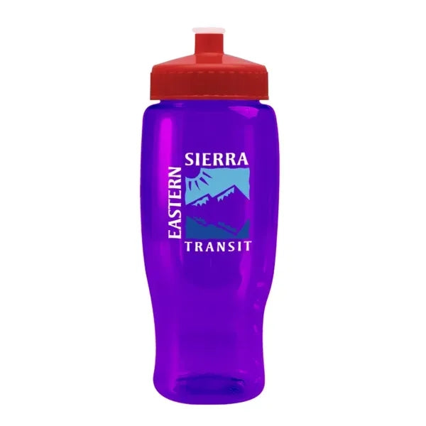 Pedal Pusher 27oz Recycled Transparent Contour Bottle w/Push