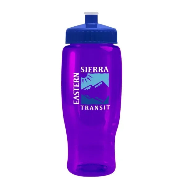 Pedal Pusher 27oz Recycled Transparent Contour Bottle w/Push