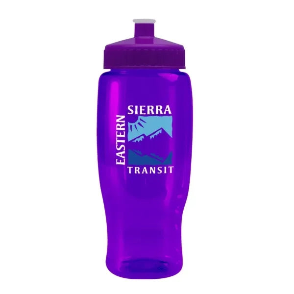 Pedal Pusher 27oz Recycled Transparent Contour Bottle w/Push