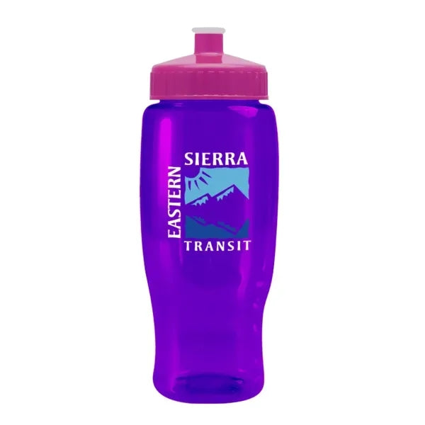 Pedal Pusher 27oz Recycled Transparent Contour Bottle w/Push