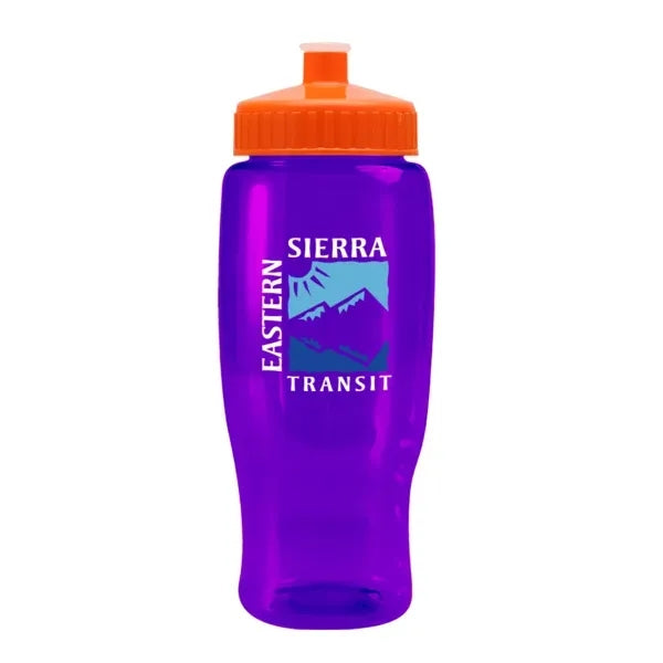 Pedal Pusher 27oz Recycled Transparent Contour Bottle w/Push