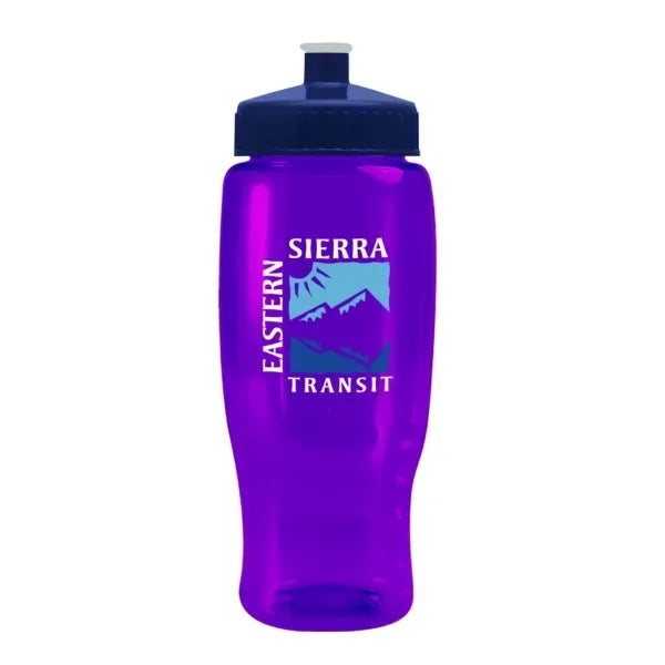 Pedal Pusher 27oz Recycled Transparent Contour Bottle w/Push