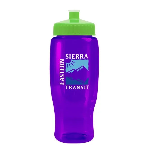 Pedal Pusher 27oz Recycled Transparent Contour Bottle w/Push