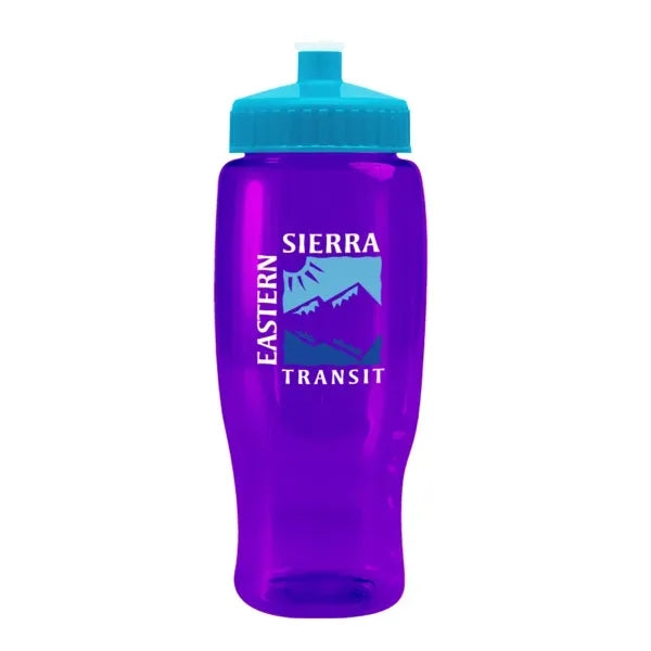 Pedal Pusher 27oz Recycled Transparent Contour Bottle w/Push
