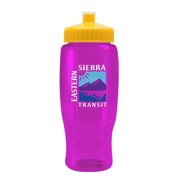 Pedal Pusher 27oz Recycled Transparent Contour Bottle w/Push