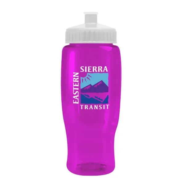 Pedal Pusher 27oz Recycled Transparent Contour Bottle w/Push