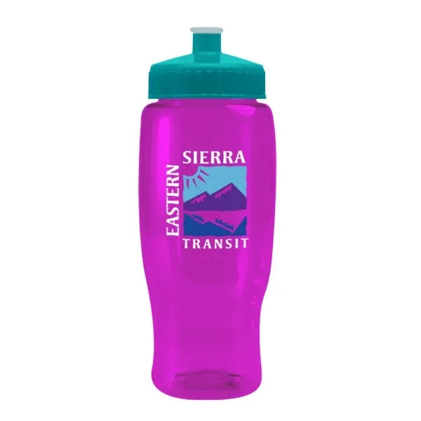 Pedal Pusher 27oz Recycled Transparent Contour Bottle w/Push