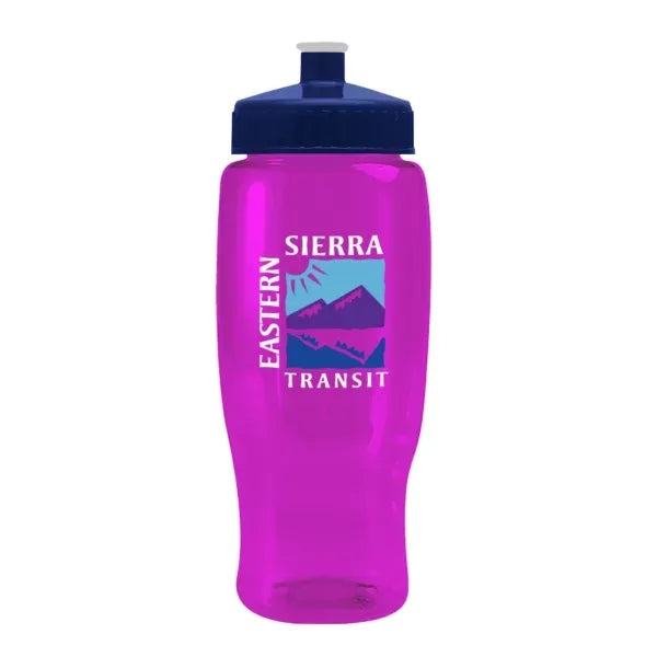 Pedal Pusher 27oz Recycled Transparent Contour Bottle w/Push