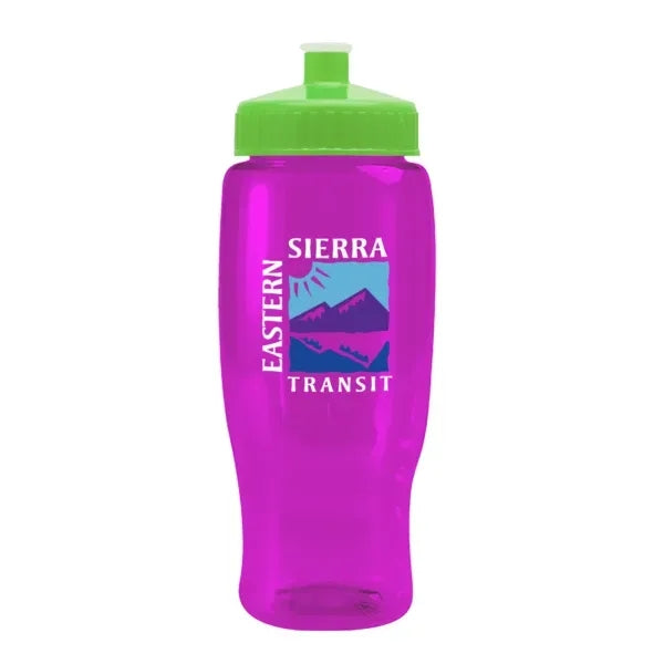 Pedal Pusher 27oz Recycled Transparent Contour Bottle w/Push