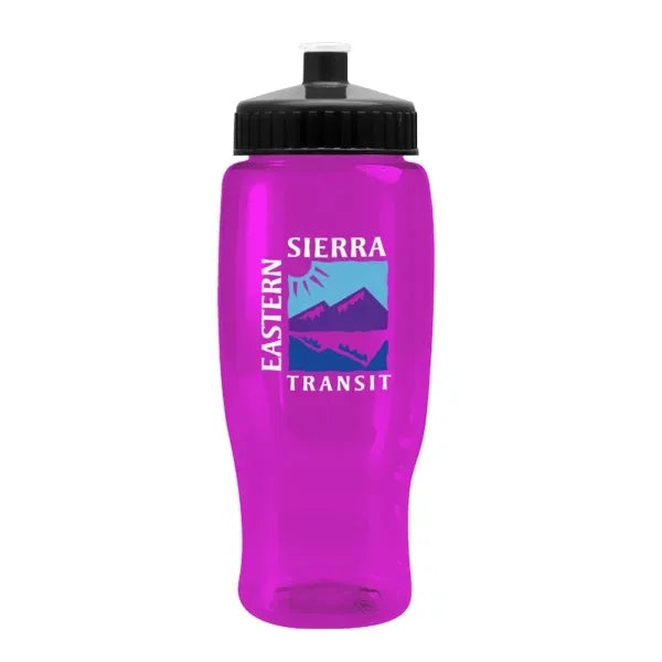 Pedal Pusher 27oz Recycled Transparent Contour Bottle w/Push