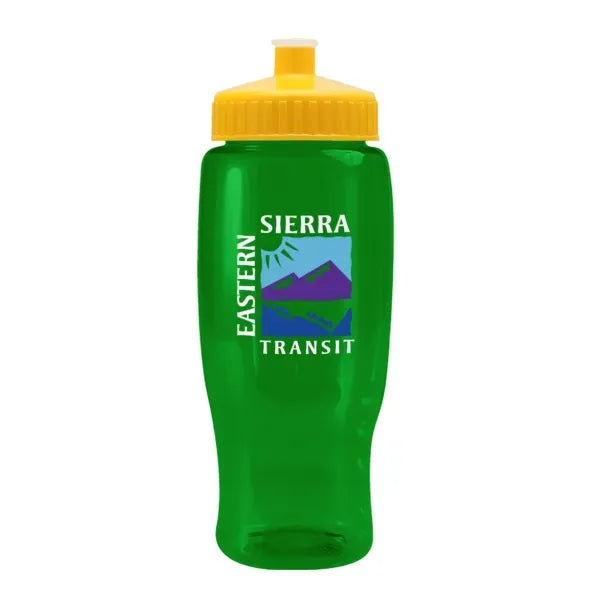 Pedal Pusher 27oz Recycled Transparent Contour Bottle w/Push