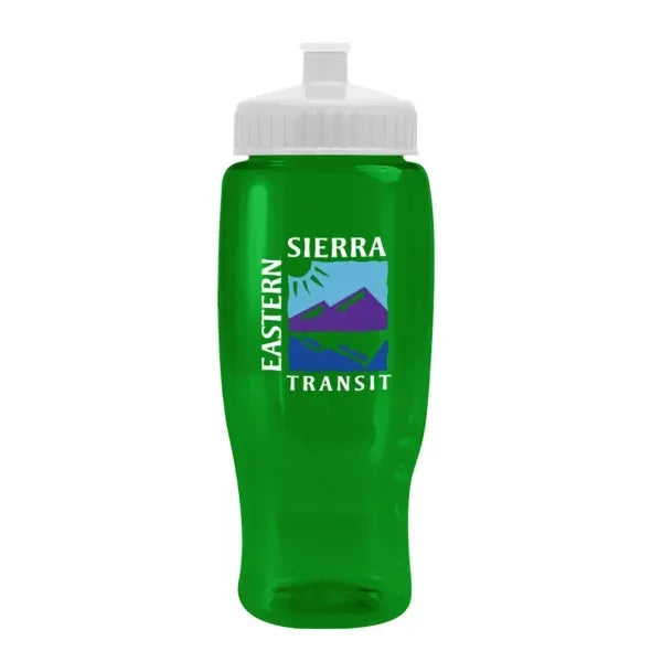 Pedal Pusher 27oz Recycled Transparent Contour Bottle w/Push