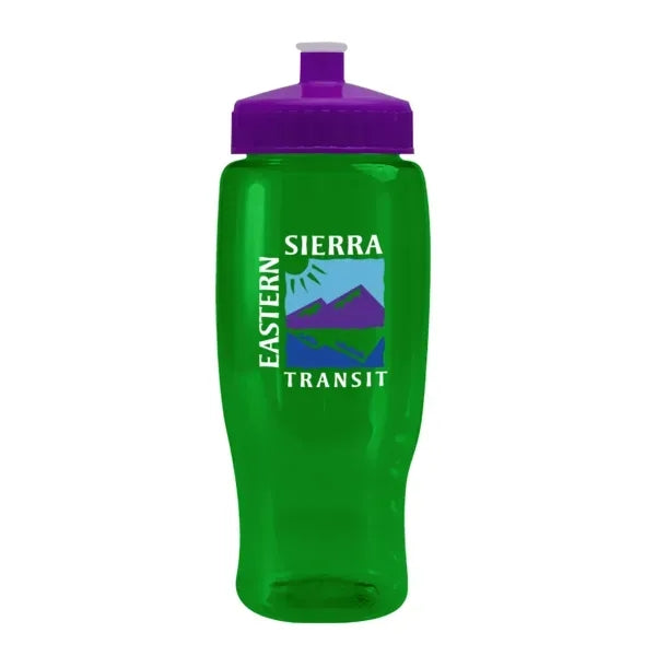 Pedal Pusher 27oz Recycled Transparent Contour Bottle w/Push