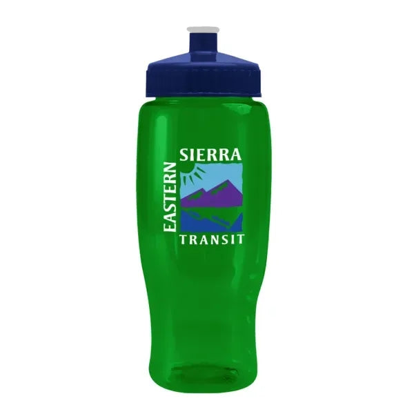 Pedal Pusher 27oz Recycled Transparent Contour Bottle w/Push