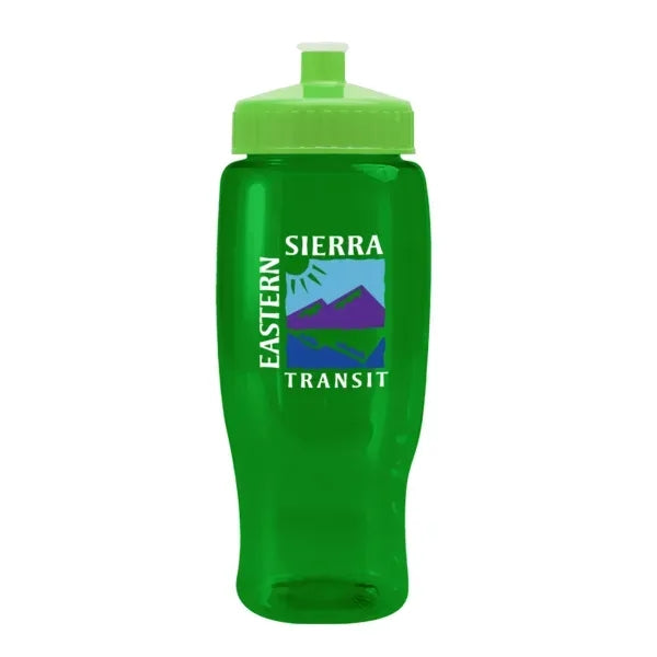 Pedal Pusher 27oz Recycled Transparent Contour Bottle w/Push