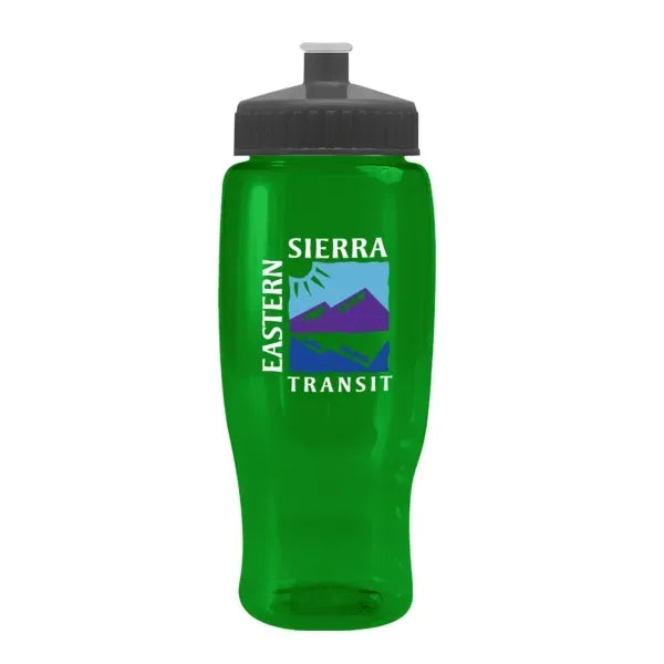 Pedal Pusher 27oz Recycled Transparent Contour Bottle w/Push