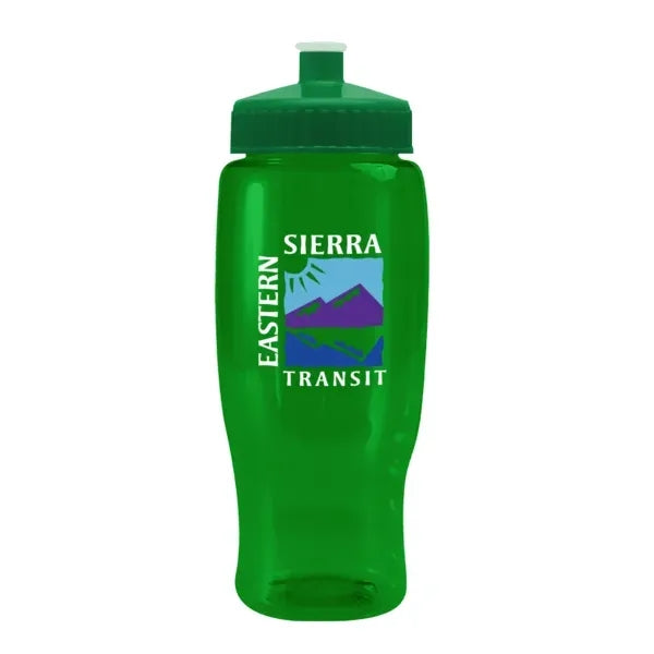 Pedal Pusher 27oz Recycled Transparent Contour Bottle w/Push