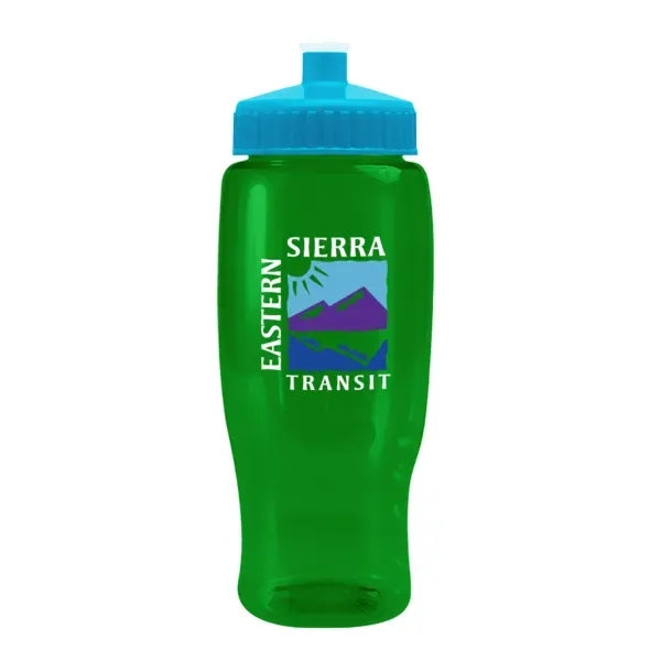 Pedal Pusher 27oz Recycled Transparent Contour Bottle w/Push