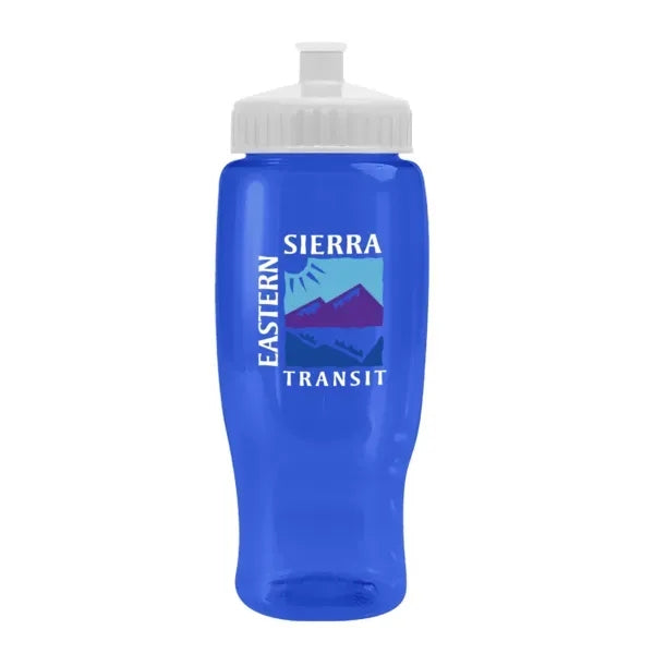 Pedal Pusher 27oz Recycled Transparent Contour Bottle w/Push