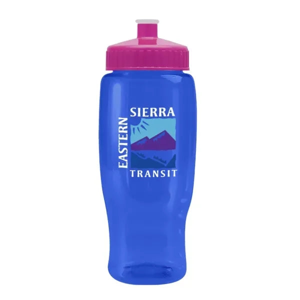 Pedal Pusher 27oz Recycled Transparent Contour Bottle w/Push