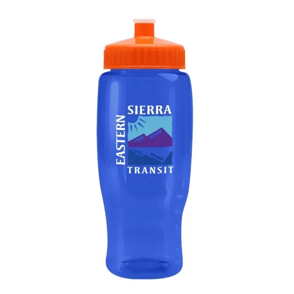 Pedal Pusher 27oz Recycled Transparent Contour Bottle w/Push