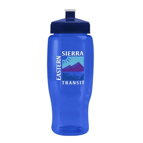 Pedal Pusher 27oz Recycled Transparent Contour Bottle w/Push