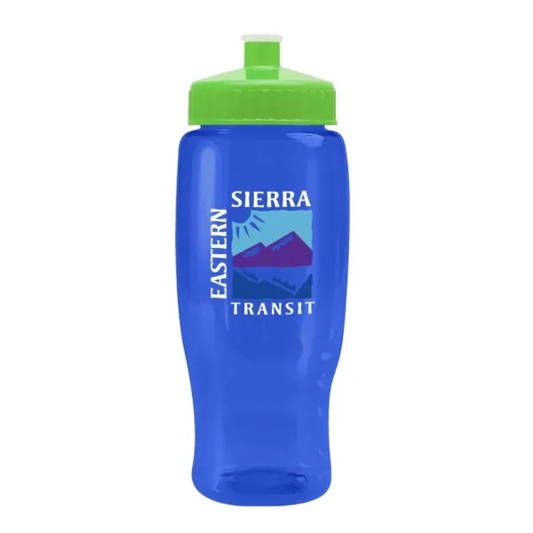 Pedal Pusher 27oz Recycled Transparent Contour Bottle w/Push