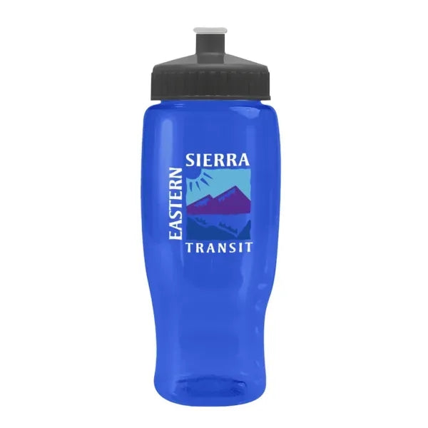 Pedal Pusher 27oz Recycled Transparent Contour Bottle w/Push