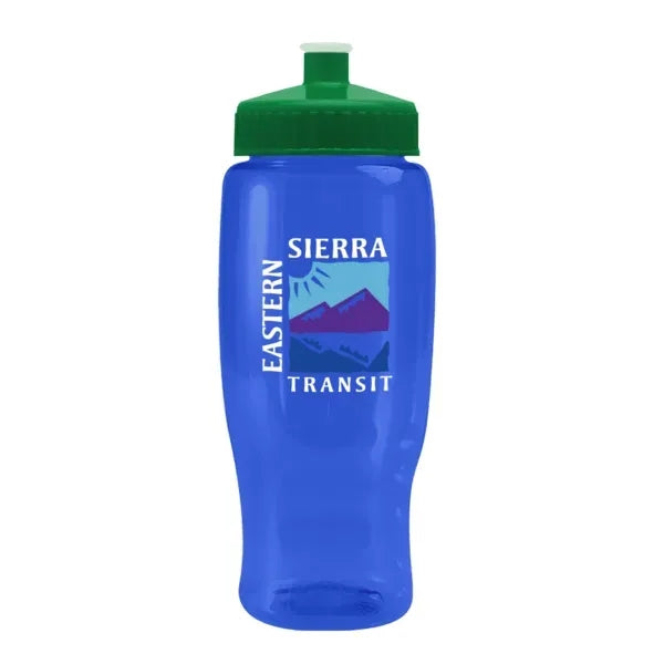 Pedal Pusher 27oz Recycled Transparent Contour Bottle w/Push
