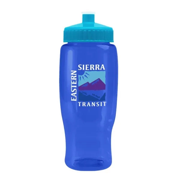 Pedal Pusher 27oz Recycled Transparent Contour Bottle w/Push
